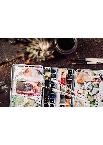 Kum Memory Point Sentetik Fırça, Yan Kesik, Fırça No: 14