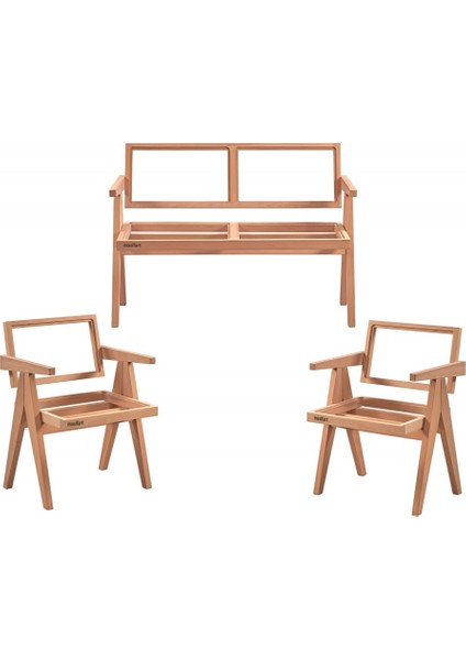 Aurely Luna Çay Takımı Cilasız Ham