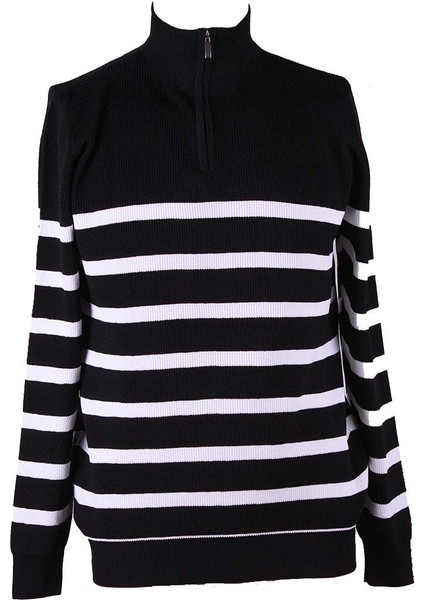 Arpol Dik Yaka Fermuarlı Pl Siyah Erkek Kazak 26KL71GT3006