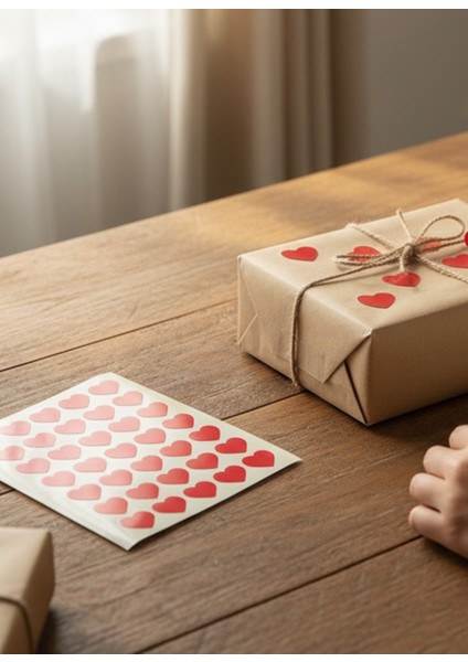 Kırmızı Kalpli Sticker Seti 35LI Dekoratif Kalp Etiket Süsleme Paketleme Sevgi Defter Ajanda modelleri