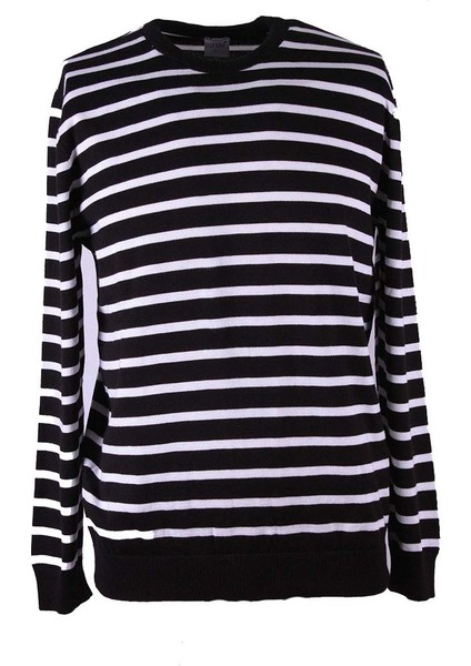 O Yaka Siyah Erkek Kazak K-16443