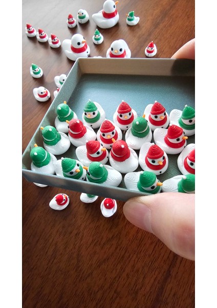 Mini Yılbaşı Ördek Seti – 10’lu Dekoratif Figürler (1.5 Cm) modelleri