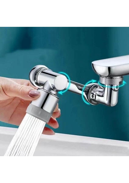 1080 Derece Dönebilen Robotik Kol Musluk Başlığı - Musluk Uzatma Aparatı Ucu Plastik