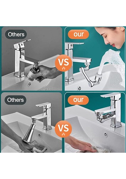 1080 Derece Dönebilen Robotik Kol Musluk Başlığı - Musluk Uzatma Aparatı Ucu Plastik indirimleri