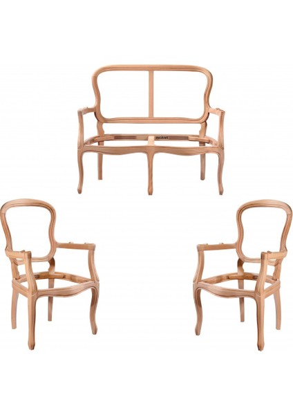 Scaev Klasik Çay Takımı Cilasız Ham