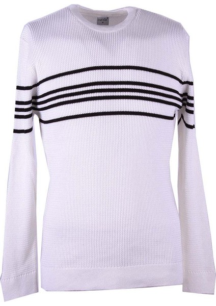 O Yaka Beyaz Erkek Kazak 18062