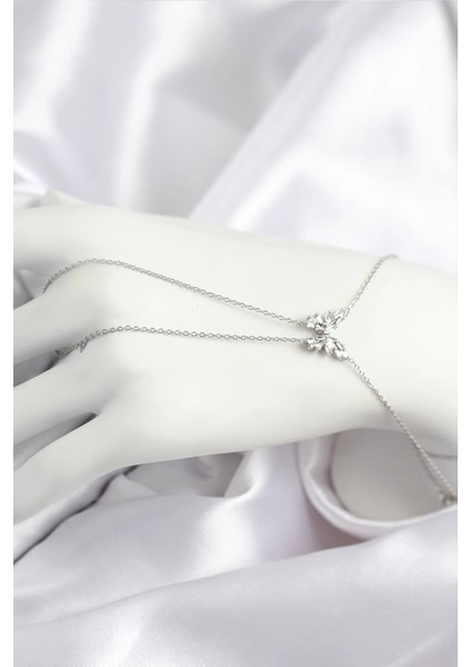 Pirinç Zirkon Taşlı Gümüş Renk Şahmeran