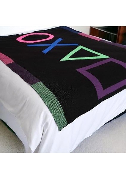 Neon Gamer Örgü Battaniye 130 x 170 Cm, Yumuşak Akrilik Iplikten Yapılmış Konforlu Battaniye (Neon Renkler) fiyatları