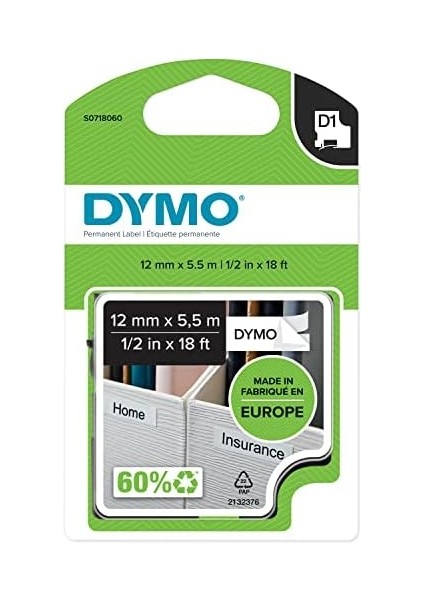 S0718060, Yüksek Kalıcı (12 mm x 5,5 Mt), Siyah/beyaz (16959) modelleri