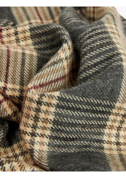 Püsküllü Ekoseli Uzun Atkı modelleri