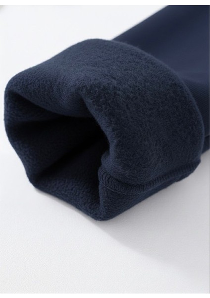 Unisex Relax Fit Rahat Kesim Pamuklu Yumusak Dokulu Içi Polarli Bisiklet Yaka Sweatshirt