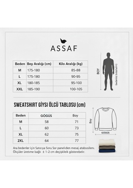 Unisex Relax Fit Rahat Kesim Pamuklu Yumusak Dokulu Içi Polarli Bisiklet Yaka Sweatshirt