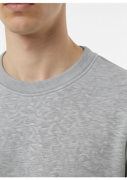 Unisex Relax Fit Rahat Kesim Pamuklu Yumusak Dokulu Içi Polarli Bisiklet Yaka Sweatshirt