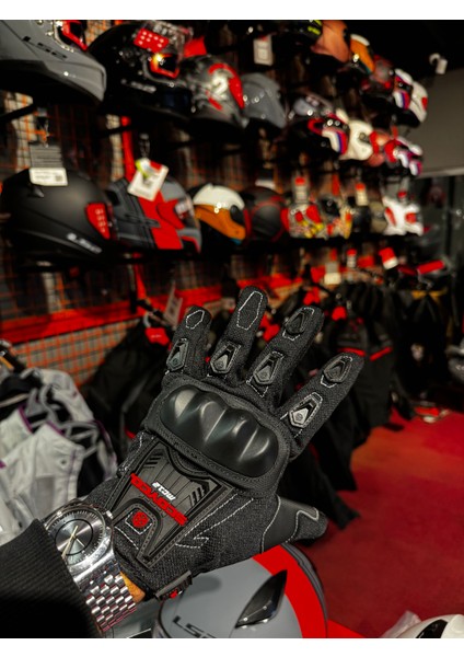 Motorcu Eldiveni Eklem ve Avuç Içi Korumalı Mevzuata Uygun EN13594 Belgeli