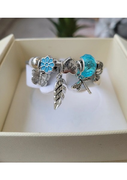 Charmlı Çelik Bileklik