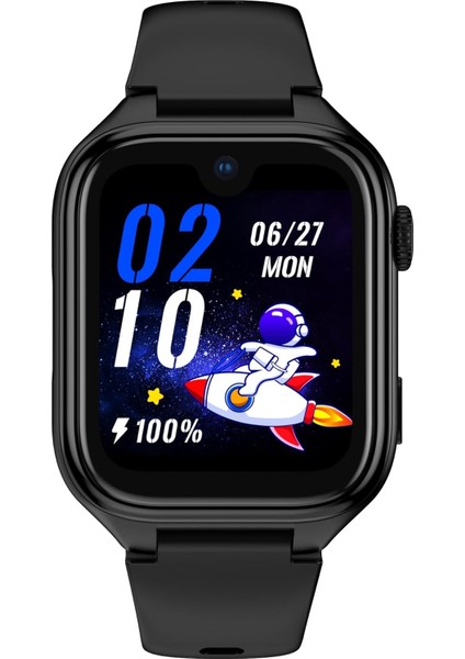 Tiger Kids Akıllı Çocuk Saati, Görüntülü Görüşme, Amoled Ekran,, S, 5mp Kamera, IP68 Su Geçirmez, Uzun Pil Ömrü, Sos, Dokunmatik Ekran, 4g, Silikon Kayış, Siyah