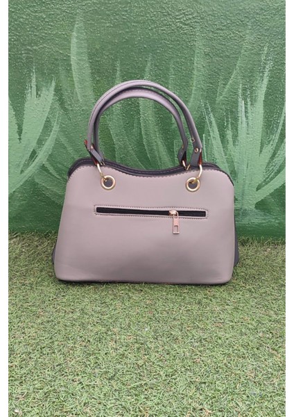 Zigzag Desenli Koyu Gri Kadın El ve Omuz Çantası - Zarif Günlük Model fırsatları