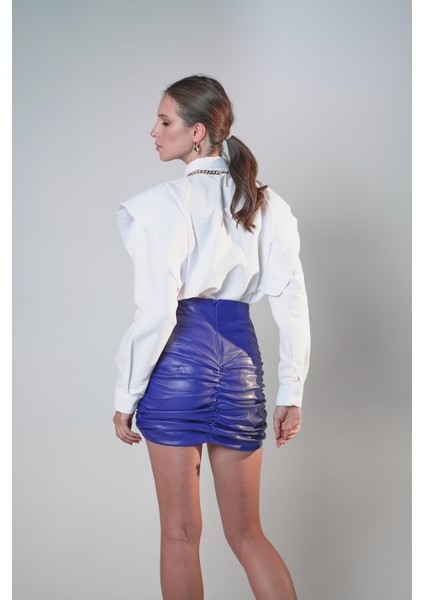 Deri Görünümlü Mini Etek fiyatları