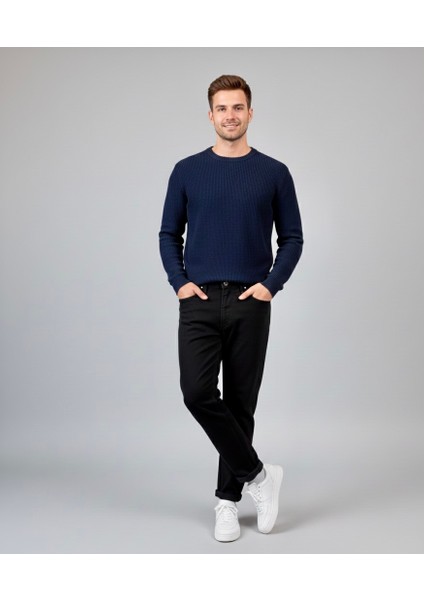 Siyah Erkek Boyfriend Fit Jean Pantolon