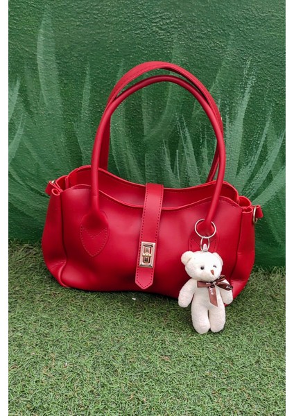 Peluş Ayıcık Charm Kadın Omuz Çantası – Kırmızı Renk & Peluş Ayıcık Detaylı Kadın Çanta fiyatları