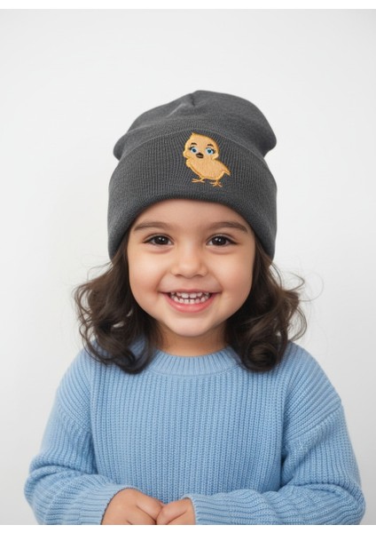 Civciv Desenli Unisex Çocuk Bere