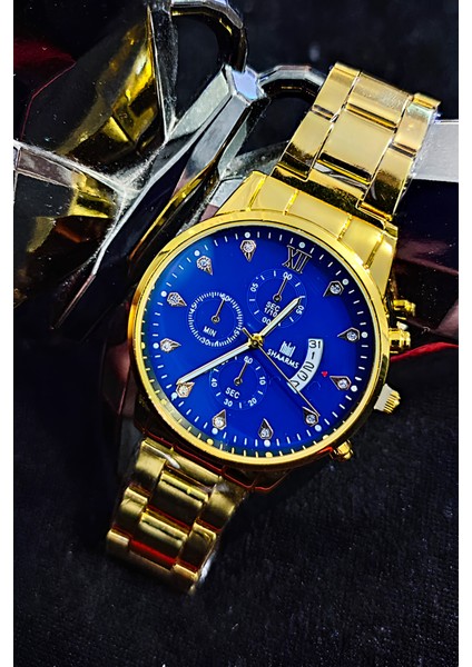 Altın, Gümüş ve Siyah Paslanmaz Çelik Erkek Kol Saati - Şık ve Dayanıklı Tasarım modelleri