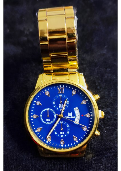 Altın, Gümüş ve Siyah Paslanmaz Çelik Erkek Kol Saati - Şık ve Dayanıklı Tasarım indirimleri