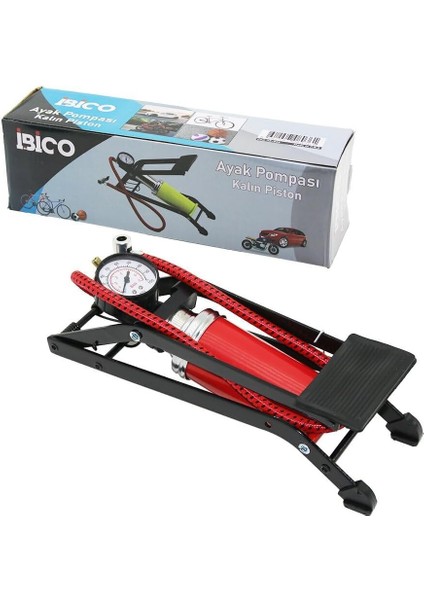 Model Kalın Pistonlu Ayak Pompası Oto-Araç - Bisiklet-Motor - Top - Şişme Yatak-Havuz (5122)