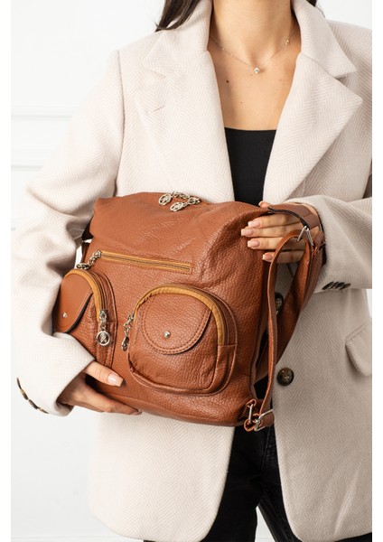 Kadın Çok Bölmeli Cepli Sırt ve Omuz Çantası fırsatları