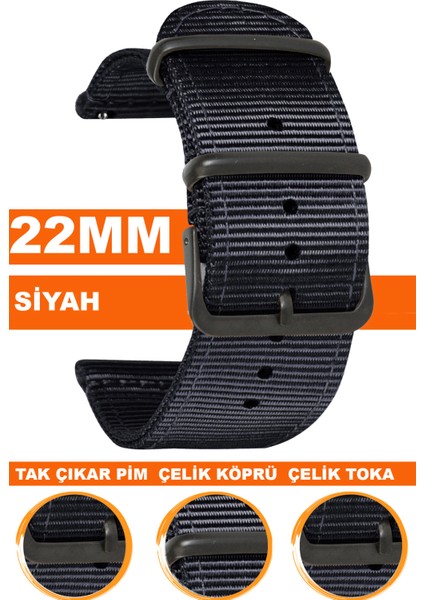 xiaomi redmi watch 5 active / lite saat uyumlu 22mm premıum nato kumaş tekstil saat kordonu kayışı f39cldb-b