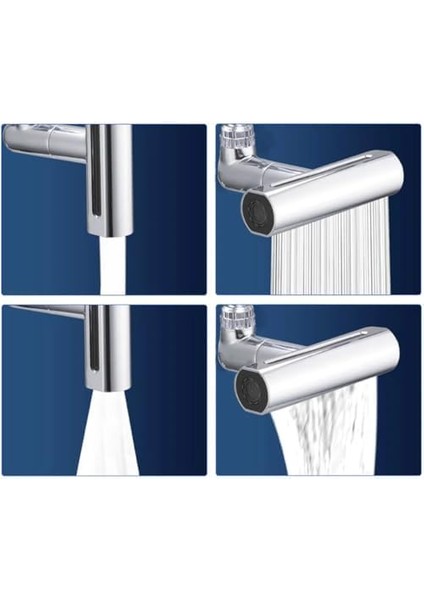 Ayarlanabilir Mutfak Musluk Başlığı, 4 Farklı Modlu Su Tasarruflu Fonksiyonel Musluk Batarya Başlığı, Şelale Mutfak Bataryası, Şelale Modlu, Sıçramaya Dayanıklı Mutfak Lavabo (Gri) fiyatları