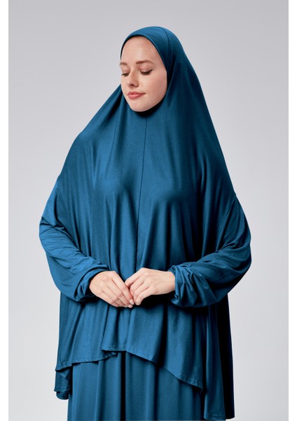 Kadın Iki Parça Namaz Elbisesi Başörtülü Organik Pamuklu Lastikli Kolu Kaymaz Etek Penye Tesettür fırsatları