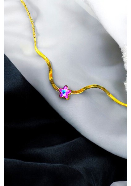 Mor Yıldızlı Kadın Bilekliği (Altın & Gümüş Renklerde) (Ayarlanabilir) fırsatları