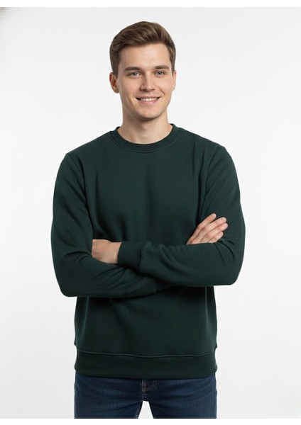 Unisex Relax Fit Rahat Kesim Pamuklu Yumusak Dokulu Içi Polarli Bisiklet Yaka Sweatshirt modelleri