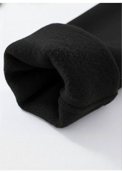 Unisex Relax Fit Rahat Kesim Pamuklu Yumusak Dokulu Içi Polarli Bisiklet Yaka Sweatshirt