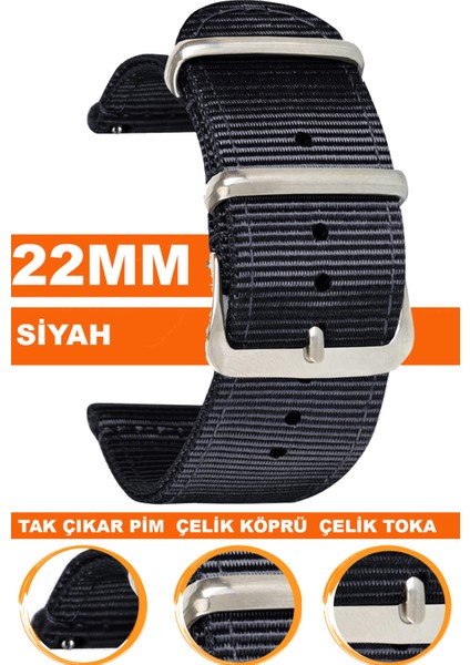 xiaomi redmi watch 5 active / lite saat uyumlu 22mm premıum nato kumaş tekstil saat kordonu kayışı f39clds-b