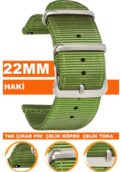 xiaomi redmi watch 5 active / lite saat uyumlu 22mm premıum nato kumaş tekstil saat kordonu kayışı f39clds-ah