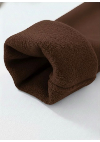 Unisex Relax Fit Rahat Kesim Pamuklu Yumusak Dokulu Içi Polarli Bisiklet Yaka Sweatshirt