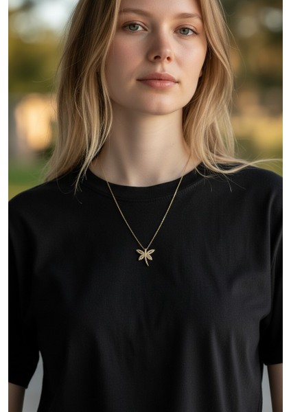 Kelebek Figürlü Zirkon TAŞLI14 Ayar Altın Kolye fırsatları