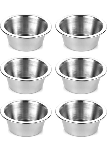 Kt Home Sosluk 6 Lı Paslanmaz Çelik Mini Kase Lokumluk Reçellik Çerezlik Sosluk 6 Adet 8 cm Metal