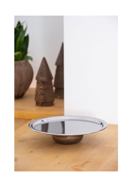 & Ahşap Ayaklı Metal 23 cm Tatlı Meyve Servis/sunum Tepsisi fiyatları