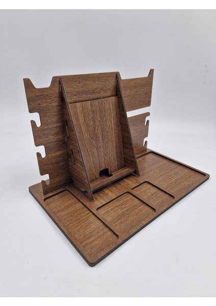 Ahşap Masaüstü Telefon Tutucu Organizer 20 cm x 17 cm x 17 cm