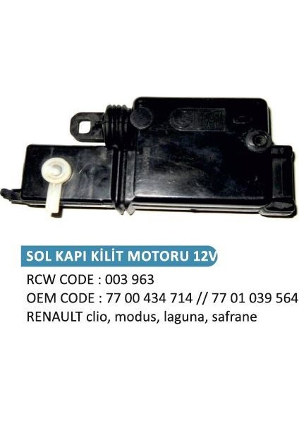 Kilit Motoru ( 5 Fişli ) Sol Kapı Renault Clıo Sol Kapı Motoru 770043471 New