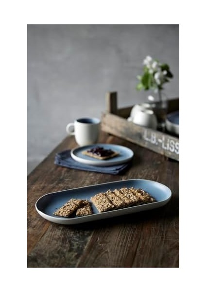 Studio Round Servis Tabağı 38 x 19 cm Mat Beyaz/mat River fiyatları