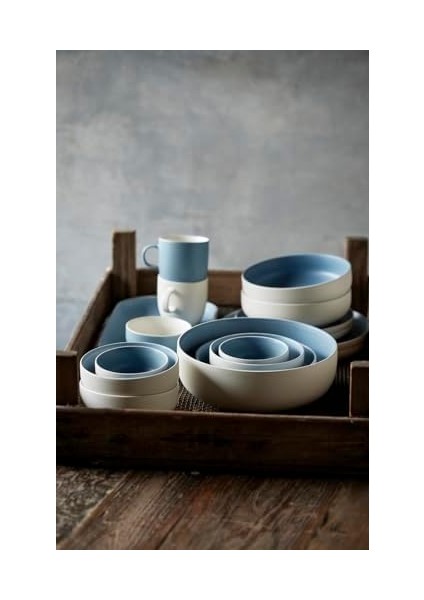 Studio Round Servis Tabağı 38 x 19 cm Mat Beyaz/mat River modelleri