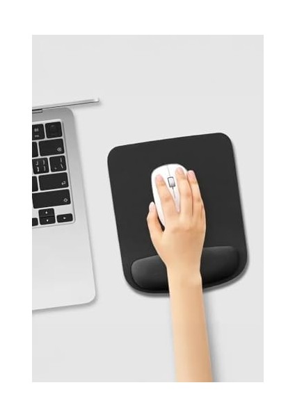 Kare Bilek Destekli Konfor Kaymaz Ergonomik Mouse Pad Siyah Siyah fiyatları