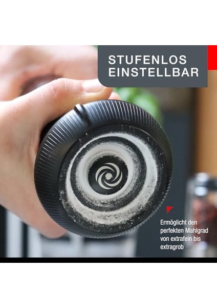 Gefu X-Plosıon Tuz ve Karabiber Değirmeni Seti, 2&apos;li Set, Seramik Öğütücülü Değirmenler, Ahşap Altlık, Siyah/gümüş fiyatları