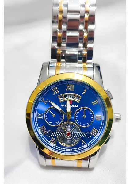 Su Geçirmez Mavi Kadranlı Lüks Erkek Kol Saati - Çok Fonksiyonlu Tasarım modelleri