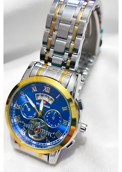 Su Geçirmez Mavi Kadranlı Lüks Erkek Kol Saati - Çok Fonksiyonlu Tasarım fırsatları