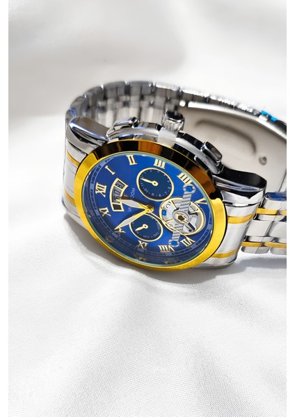 Su Geçirmez Mavi Kadranlı Lüks Erkek Kol Saati - Çok Fonksiyonlu Tasarım indirimleri